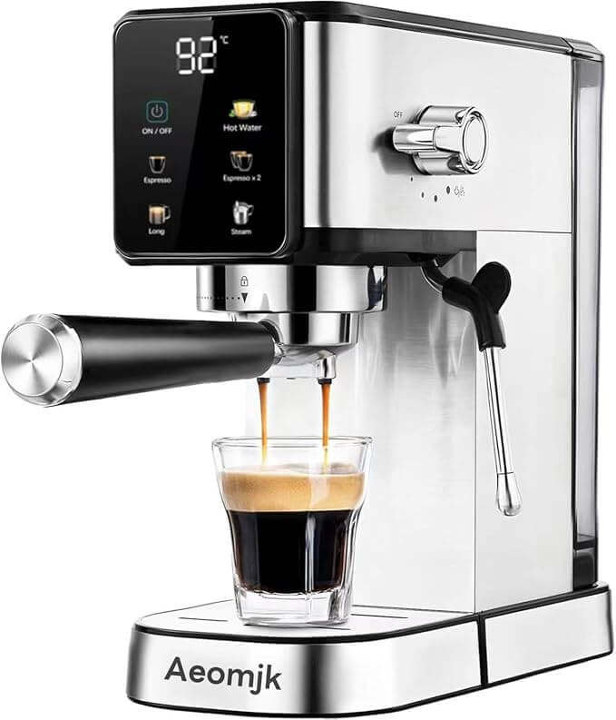 Aeomjk CM5105 Slim Stainless Steel Espresso Coffee Machine