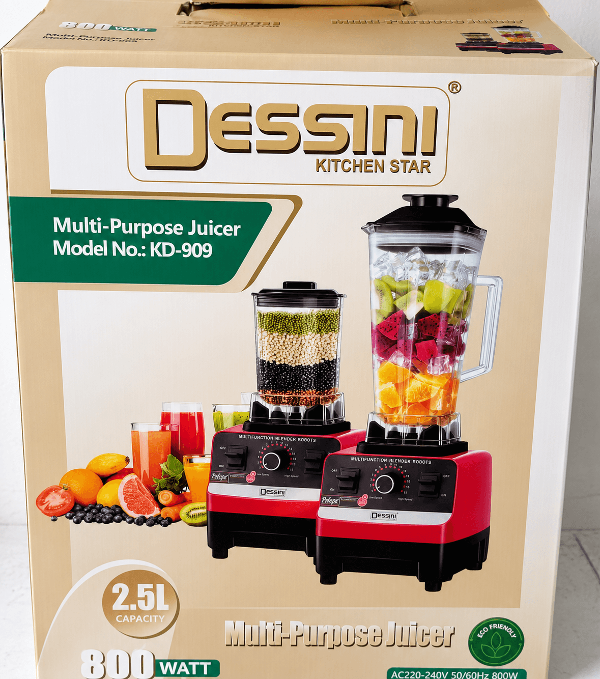 Dessini KD-909 2.5L Multi-Purpose Juicer & Blender (800W)