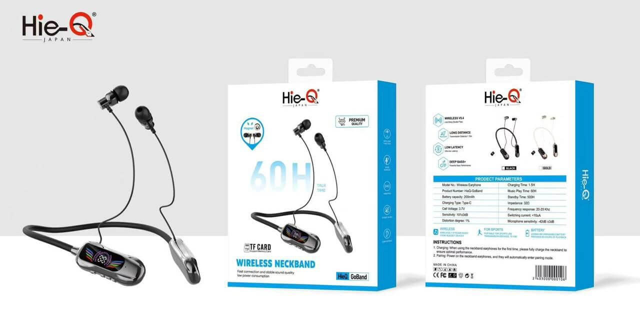 Hie-Q GoBand Wireless Neckband Headset with TF Card Support (60H Playtime) ✨