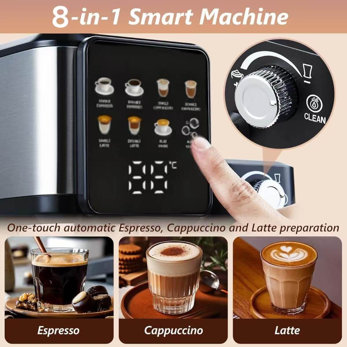 Aeomjk CM5383 Multi-Function Automatic Espresso & Coffee Machine