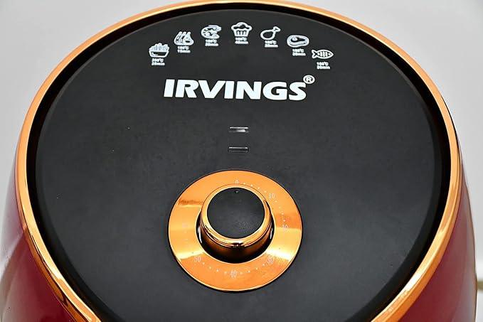 IRVINGS Non-Stick Air Fryer (7L,2000W, Red/Black/White)