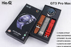 Hie-Q GT3 Pro Max Smart Watch with Curved AMOLED Display & 3 Pairs Strap