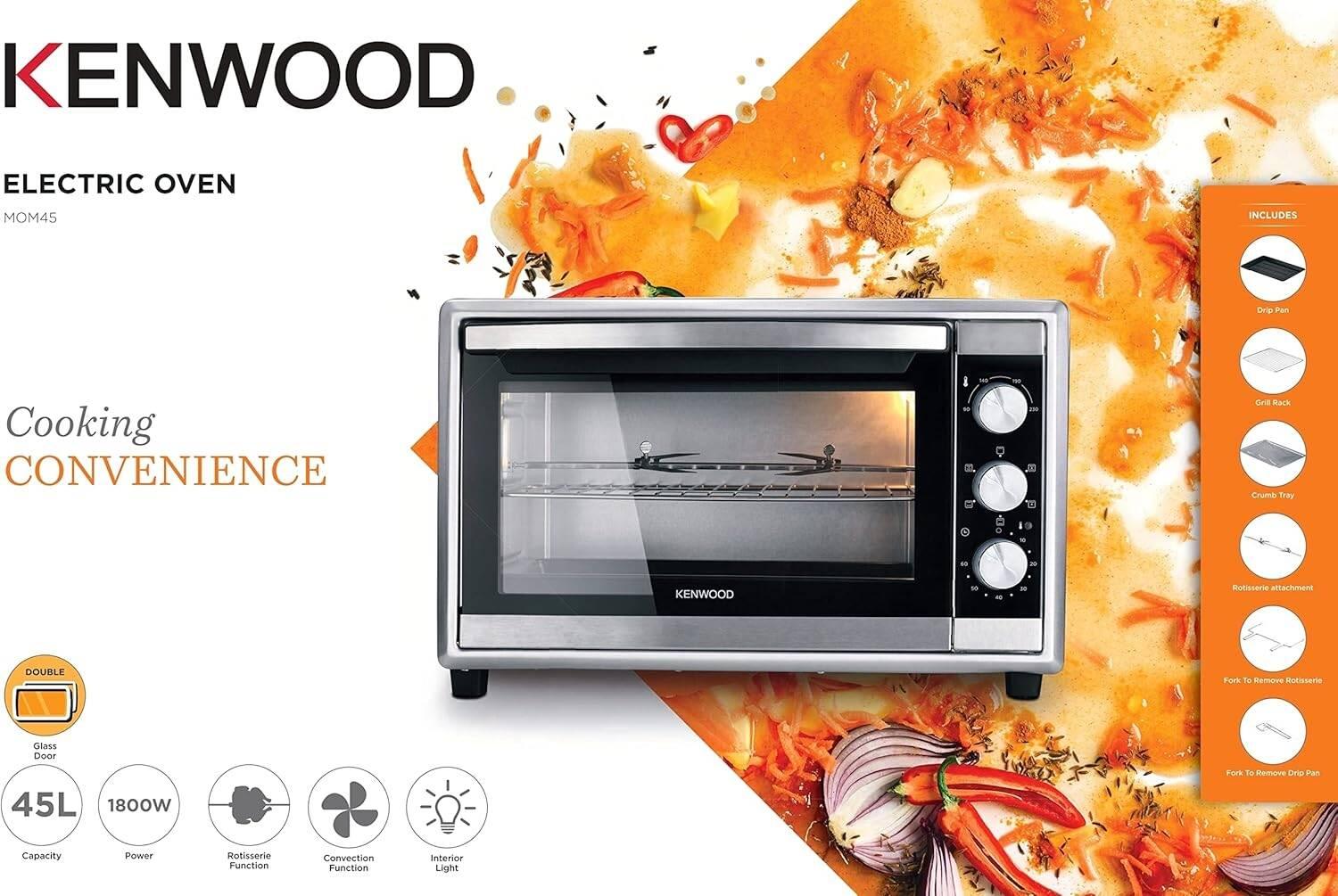 KENWOOD 45L Electric Toaster Oven (1800W) - Silver