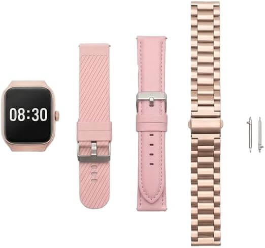 Hie-Q HQ6 Smart Watch with AMOLED HD Touch Display & 3 Straps Bundle