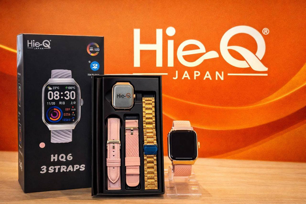Hie-Q HQ6 Smart Watch with AMOLED HD Touch Display & 3 Straps Bundle