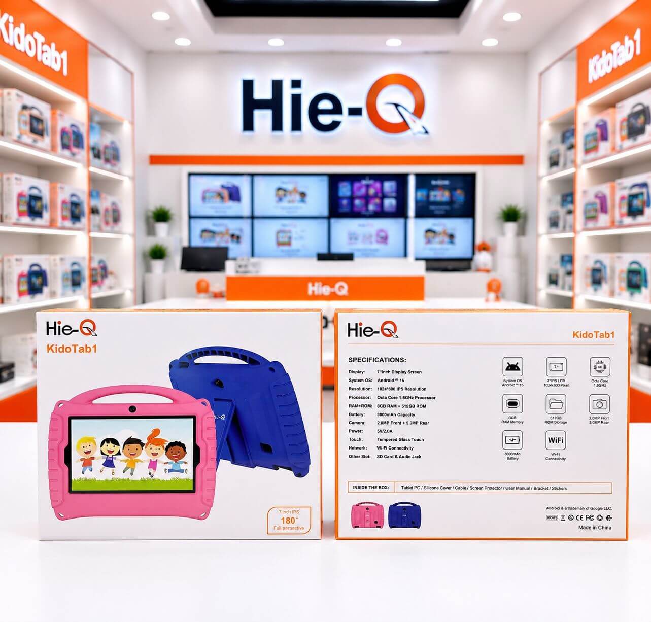 Hie-Q KidoTab1 7" Kids Android Tablet (8GB RAM, 512GB ROM)