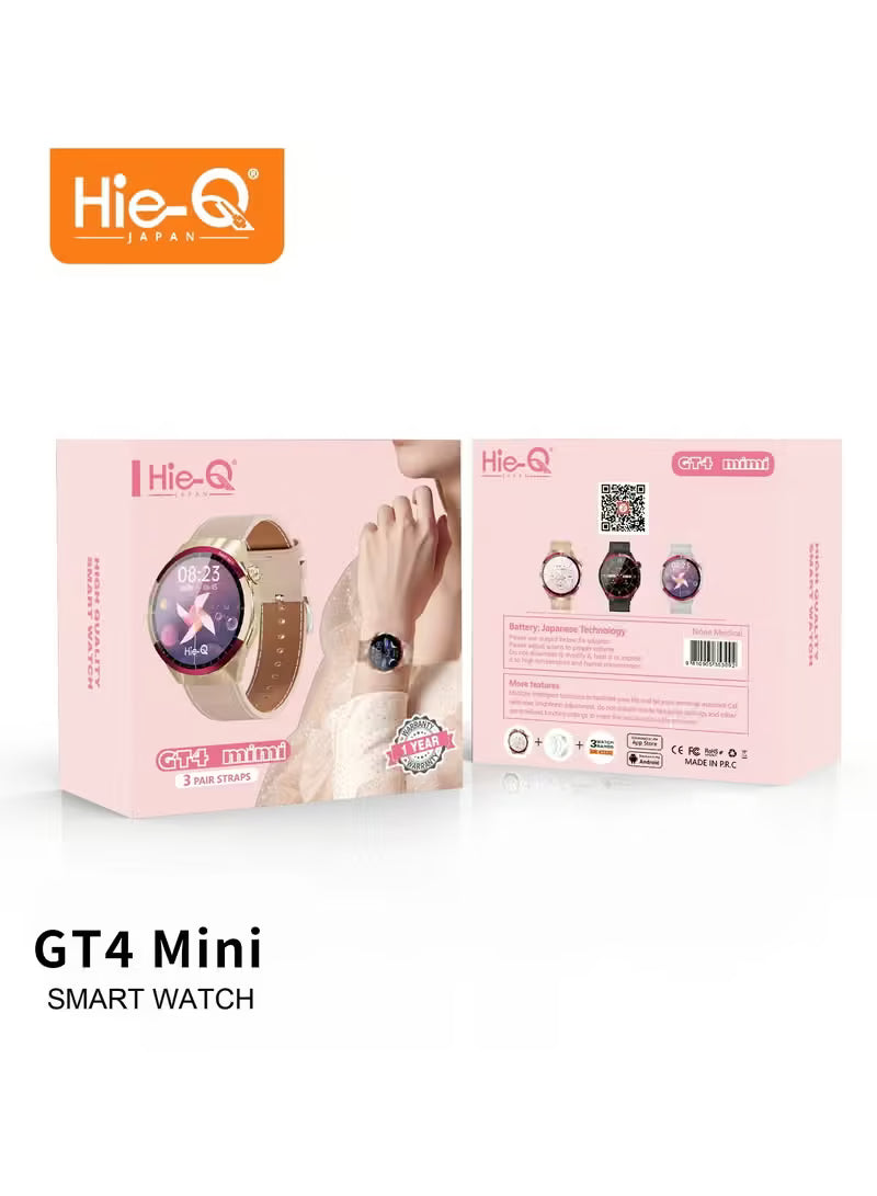 Hie-Q GT4 Mini Ladies Smartwatch Deluxe Set with 3 Pairs of Straps