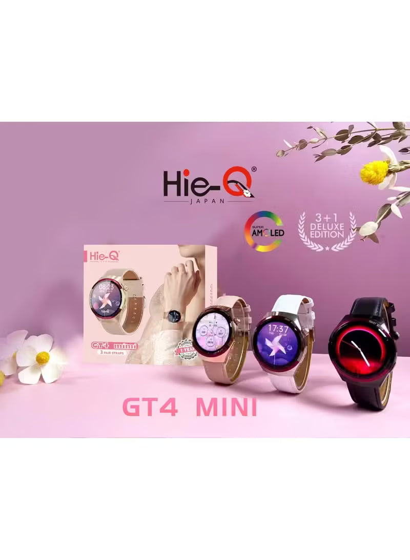 Hie-Q GT4 Mini Ladies Smartwatch Deluxe Set with 3 Pairs of Straps