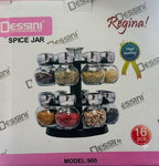 Dessini Regina 900 Rotating Spice Jar Rack Set (16 Pcs)