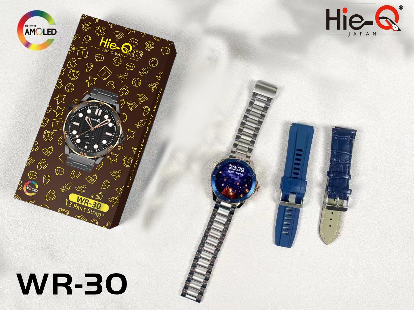 Hie-Q WR-30 Smart Watch with Super AMOLED Display & 3 Pairs Strap